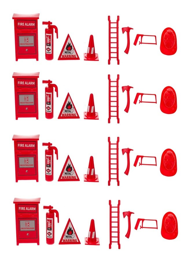 Toddmomy Mini Firefighter Pretend Play Set with 4 Toy Fire Extinguishers and Ladder - Image 1